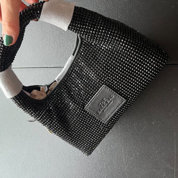 NWT Marc Jacobs The Sack Mini Bag Top Handle Black Rhinestone - Picture 11 of 13